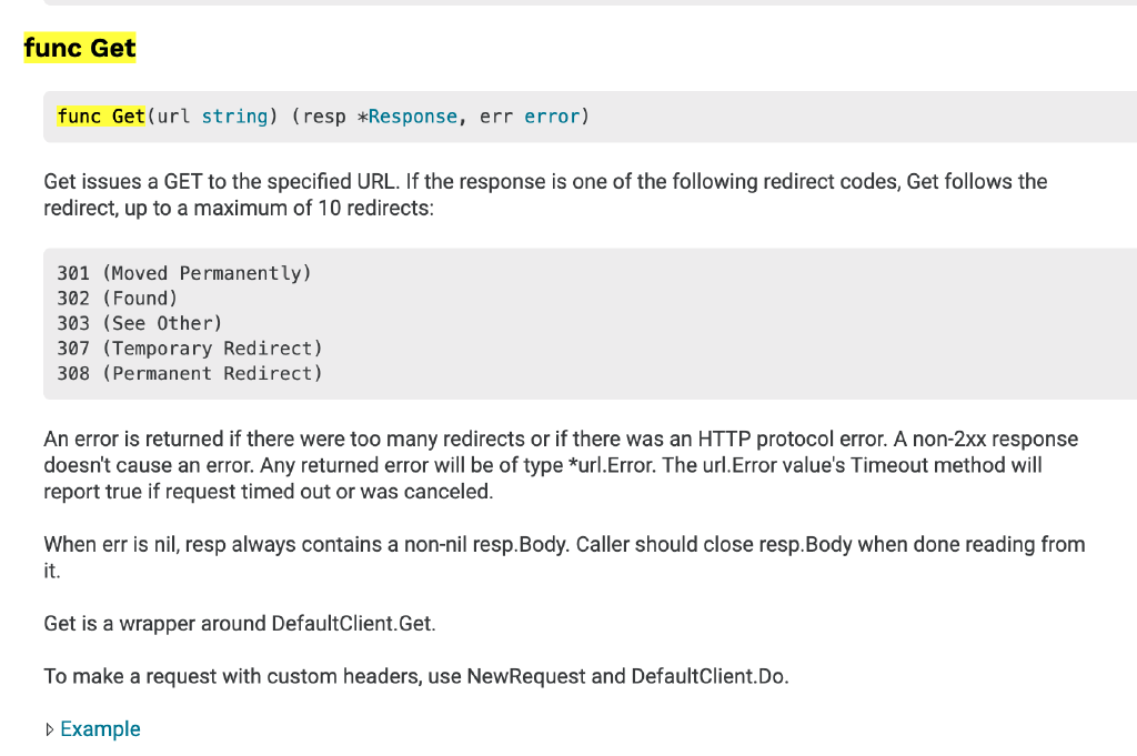 http func GET documentation