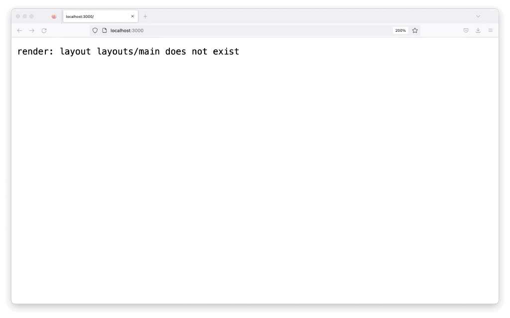 Error message in browser
