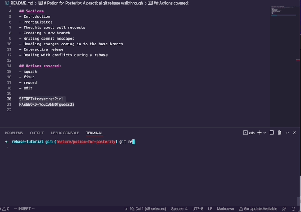 git rebase interactive edit